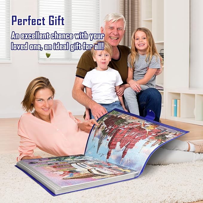 HXMARS Puzzle Storage Folder for 1000-Pieces: Large Capacity Jigsaw Puzzles Organizer Portable with 20 Pockets, Dustproof & Protective Puzzle Accessory