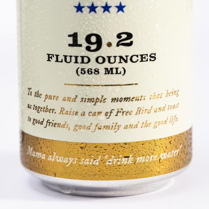 Free Bird, Sparkling Southern Spring Water, 12-Pack (19.2oz Tallboy Cans) – Unflavored Carbonated Zero Sugar, Crisp & Bubbly, Blue Ridge Mountain Water