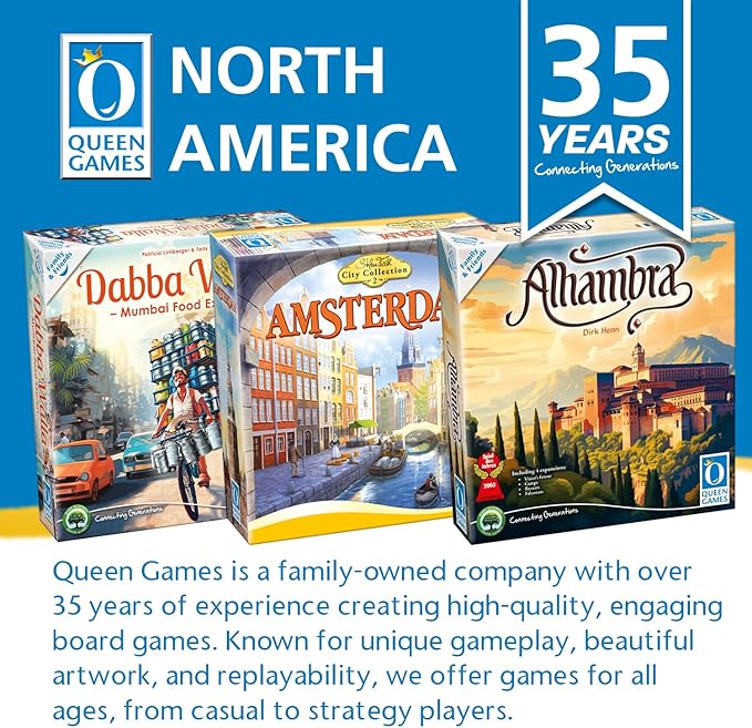 Queen Games Copenhagen Strategy Board Game 2-4 Players, Family, Adults, Kids Ages 8+