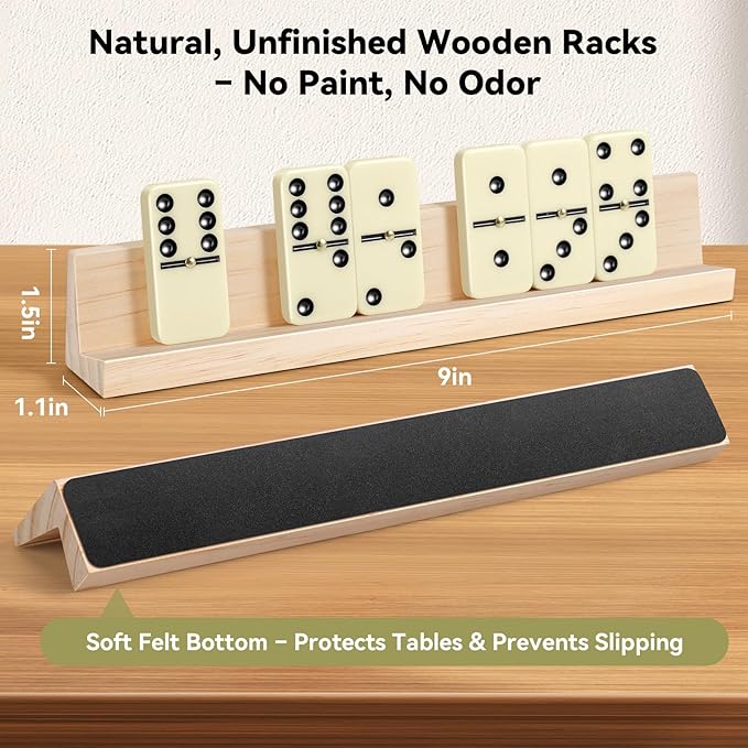 BATURU Double 6 Dominos Set for Adults with 28 Tiles, Durable Dominoes Game Set with 4 Racks and Carry Case, Fun Dominos for Kids, Family Games Night, Travel Games