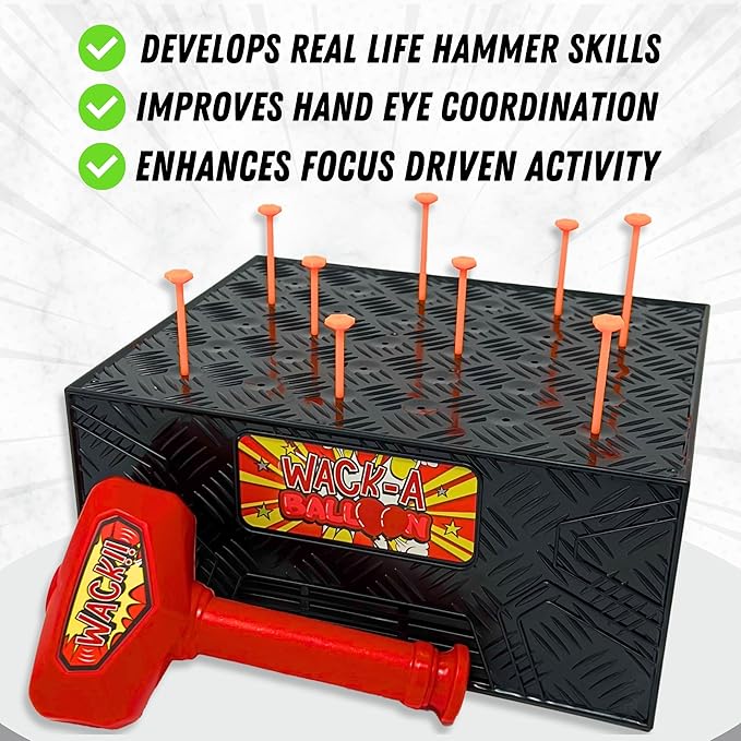 Wack A Balloon - Strategy Balloon Popping Game for Kids and Adults, Family Game Night Favorite, Perfect for Holiday, Party, Classroom Games
