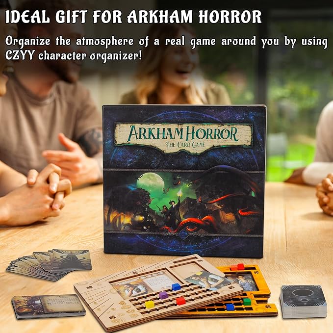 Investigator Dashboard Set of 2 Player Organization Board Wood Laser Cut Game Accessories for Arkham Horror LCG & Eldritch Horror