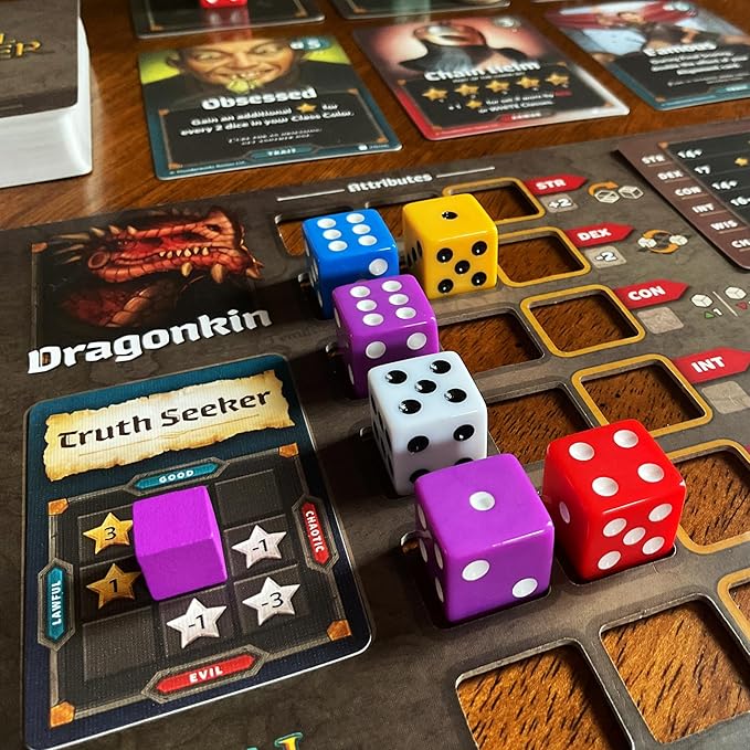 Roll Player Board Game | A Dice Game of Fantasy Character Creation | Ages 10+ | Competitive Strategy | Family Game for 1-4 Players | 60-90 Minutes