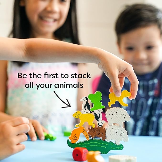 HABA Animal Upon Animal - Classic Wooden Stacking Game Fun for The Whole Family (Made in Germany)