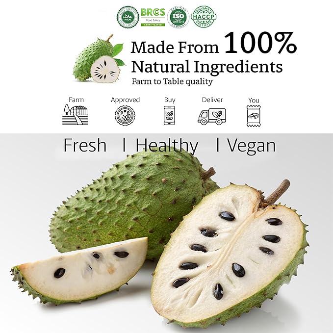 Vinamit Soft Dried Soursop | Soft Dried Fruit, 3.5 oz | Natural Tropical Fruit Snack | Vegan, Gluten-Free, Non-GMO | High in Fiber, Ideal for Travel & Clean Eating