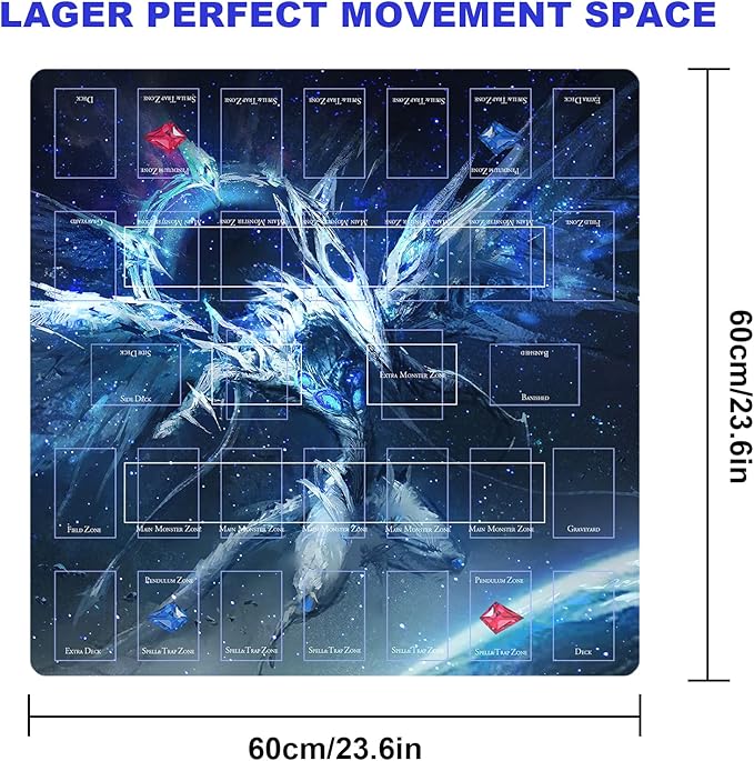 Card Rubber Mat - 2 Player, Square playmat for Gamer 60x60cm/23.6x23.6inch