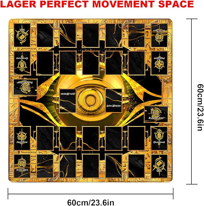 Card Rubber Mat - 2 Player, Square playmat for Gamer 60x60cm/23.6x23.6inch