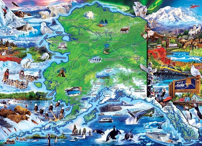 MasterPieces - 1000 Piece Jigsaw Puzzle, Alaska National Park, Fun for Adults, Family, Kids 19.25"x26.75"