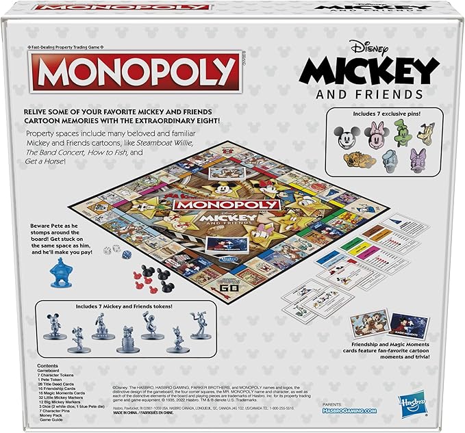 Hasbro Gaming Monopoly: Disney Mickey and Friends Edition Board Game, Ages 8+