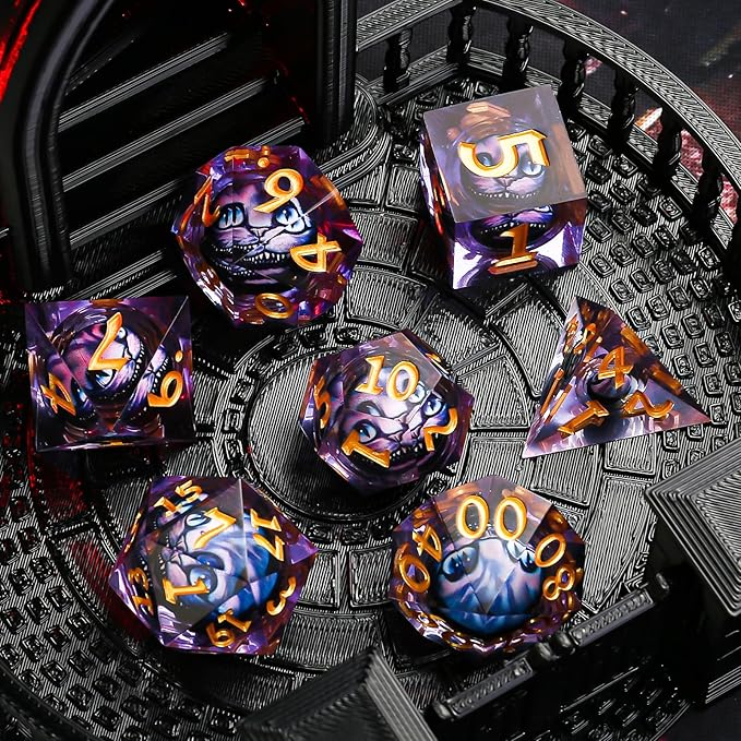 Liquid Core Dragon Eye D&D Dice Set,Polyhedral Dice for Dungeons and Dragons TTRPG