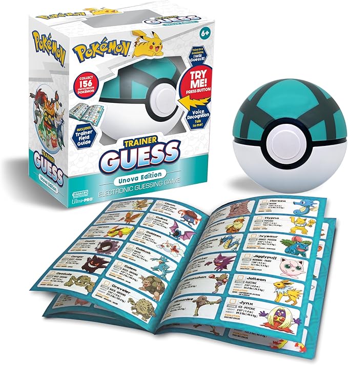 Ultra PRO Pokémon Trainer Guess: Unova Edition, I Will Guess It! Electronic Voice Recognition Guessing Brain Game Pokemon Go Digital Travel Board Games Toys - Talk to Your Poke Ball