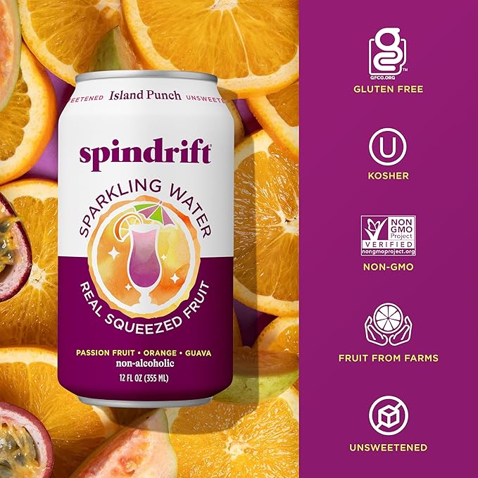 Spindrift Island Punch Can 12 Ounce (Pack of 24)