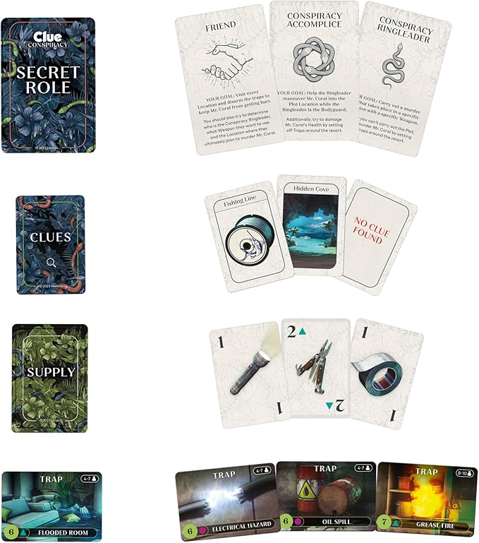 Clue Conspiracy Board Game for Adults and Teens, Secret Role Strategy Games, Ages 14+, 4-10 Players, 45 Minutes, Mystery & Party Games