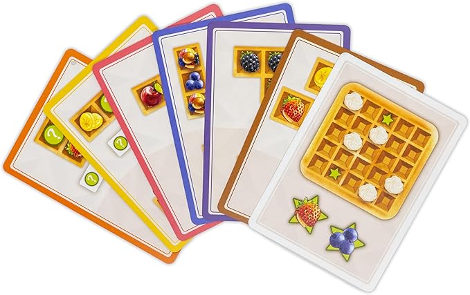 AEG Waffle Time | Draft Fruit Toppings & Whipped Cream, Create Patterns Spread Syrup | Abstract Strategy Breakfast Board Game | 1-4 Players | Ages 10+