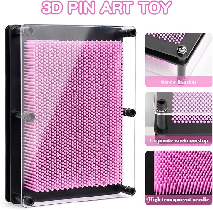 3D Pin Art Sensory Toys for Kids 5-7, Pin Art Board Impression Sensory Toys for Kids with Autism, Autism Gifts for Autistic Children Age 3, 4, 5, 6, 7, 8, 9, 10+ Years Old Boys Girls