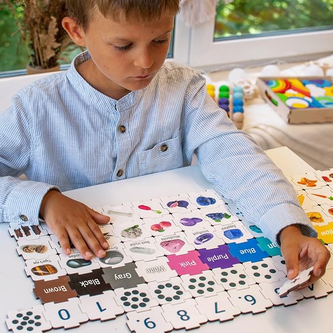 Ulanik Horizon ABC Puzzle Matching Game Toddler Montessori Toys for 3 Year Old + Preschool Wooden Board Games for Kids 4-8 Learning & Education Toys โ 223 pcs