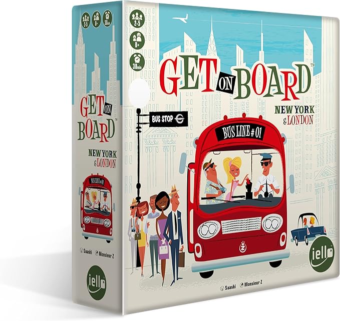 IELLO: Get On Board: New York & London, A Flip & Write Game, Clever & Original, 30 Minute Play Time, 2 to 5 Players, for Ages 8 and Up