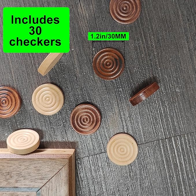 Checkers Pieces -Backgammon Pieces-Dark Brown/Natural 15tablets Each