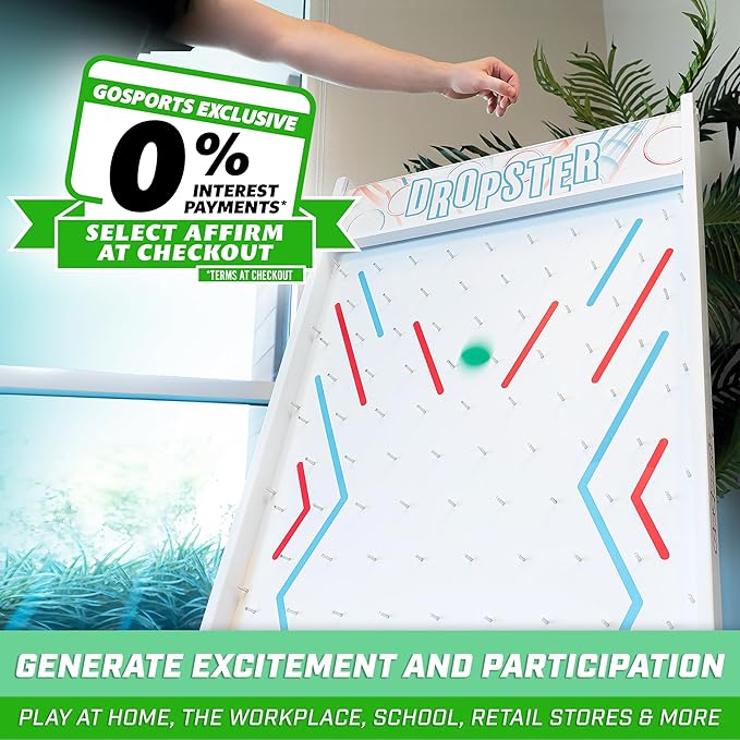GoSports DROPSTER Prize Drop Game with Customizable Slots - Game Show Style Coin Drop - Great for Trade Show Prizes, Educational Trivia, Party Games & More