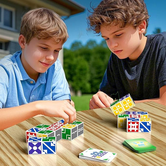 Family Board Game for Kids & Adults, Block Puzzle Games for Boys & Girls Ages 4-8 8-12, 2+ Player Card Matching Puzzles for Children 3+ Year Olds