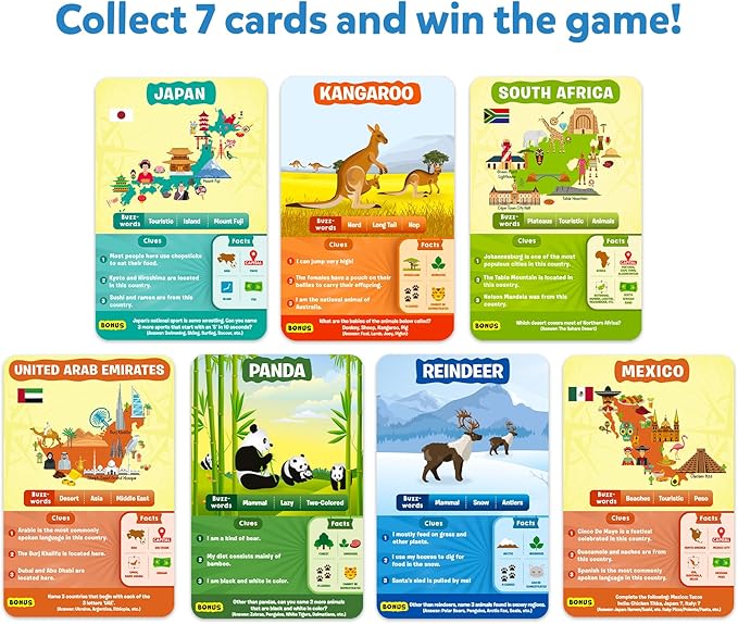 Skillmatics Guess in 10 Animals & Countries Combo, Perfect for Boys, Girls, Kids & Families Who Love Card Games, Educational Toys, Board Games, Trivia, Gifts for Ages 6, 7, 8, 9, 10 & Up