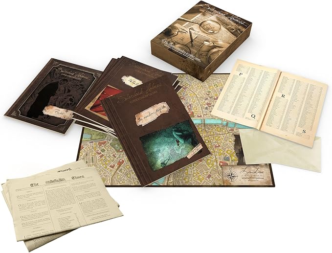 Sherlock Holmes Consulting Detective - The Thames Murders & Other Cases Board Game - Captivating Mystery Game for Kids & Adults, Ages 14+, 1-8 Players, 90 Min Playtime, Made by Space Cowboys