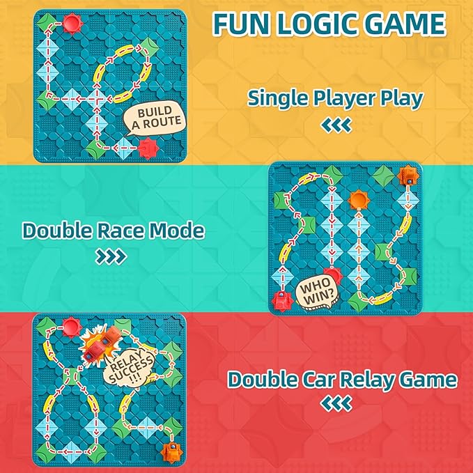 Kids Toys STEM Board Games - Large Size Logical Road Builder Educational Brain Teasers Puzzles Toys, Preschool Learning Montessori Big Board Maze Birthday Gifts Kids Boys Girls Age 4-8 Year Old