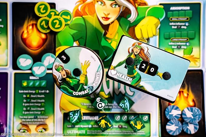 Marvel X-Men Dice Throne Box 2, 4 Hero Box Featuring Cyclops, Jean Grey, Gambit & Rogue, Competitive Board Game, Stand-Alone & Cross Compatible, Officially Licensed