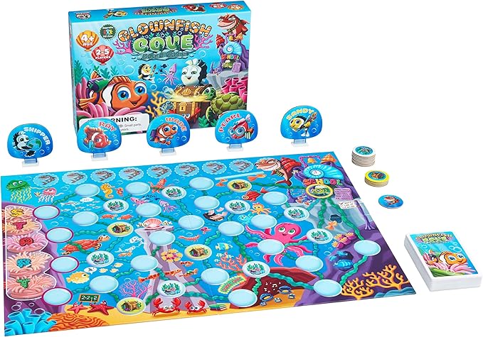 Jumping High Fives Clownfish Cove Board Game - Fun Childrens Cooperative Underwater Fish Board Game for Kids Ages 4 and Up, Race Across The Ocean and Learn New Skills Through Play