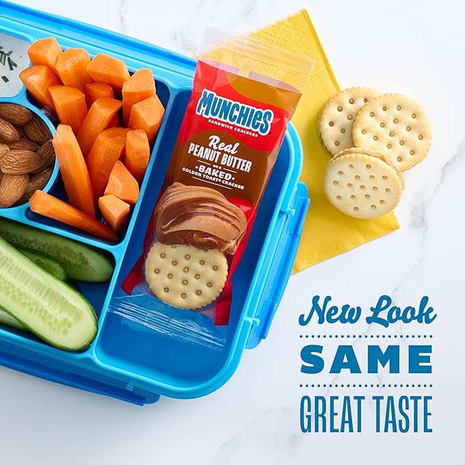 Munchies Sandwich Crackers, Assorted Peanut Butter Variety Pack (Pack of 4, 32 count)