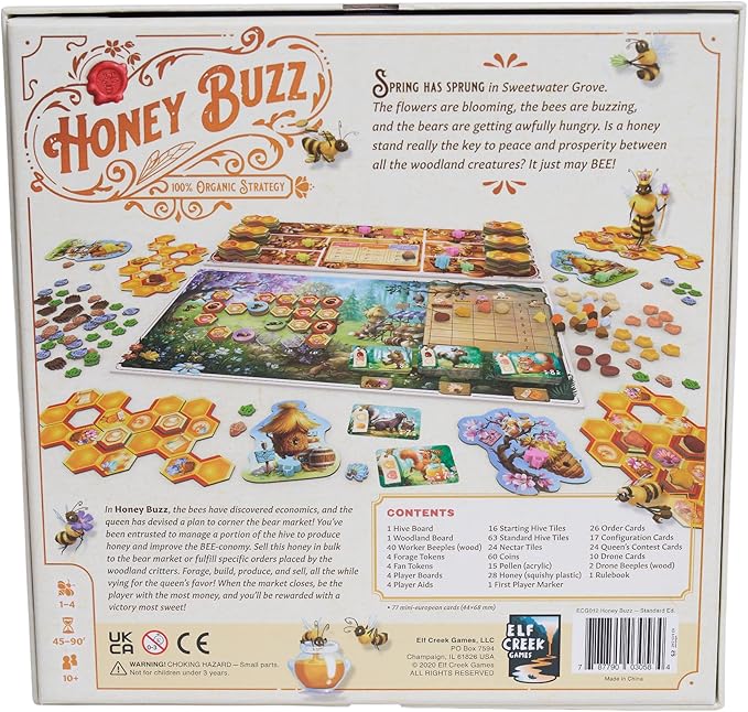 Goliath Honey Buzz Board Game - Tile Placement Strategy Game Wooden Components, 1-4 Players, Ages 10 and Up