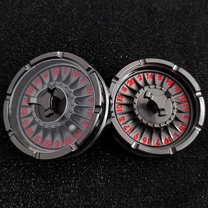 G20 Roulette Dice Spinner for DND Dice Set, 7-in-1 Dragon Metal D&D Dice with Gift Case for Dungeons and Dragon Game, RPG Role Playing Table Game Gifts (Black-red)