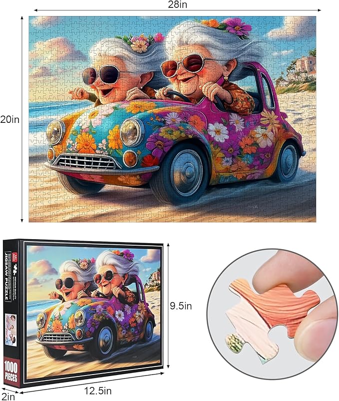 1000pcs Happy Grandma Paper Puzzle - Large Puzzle Toy Adult Game Gift - Family Interactive Game Puzzle DIY Home Decoration Brain Challenge Gift