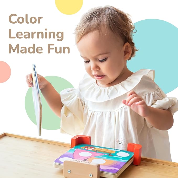 Bimi Boo Magnetic Color Matching Boards for Toddlers - Color Learning & Sorting Toy for Kids (35 Colorful Magnets & 10 Vibrant Themes)