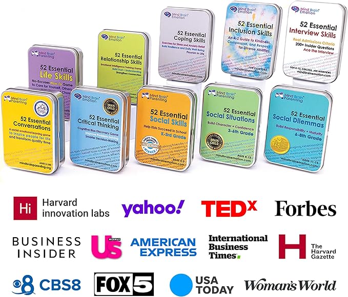 52 Essential Social Dilemmas: Skills for Kids & Teens to Thrive in Middle School - Conversation Cards Created by Teachers & Counselors for Family, Classroom, Counseling, Therapy Game (6-8 Grade)