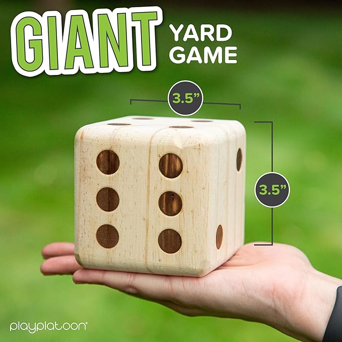 Play Platoon Lawn Dice - Giant Wooden Yard Dice Game for Playing Endless Outdoor Games
