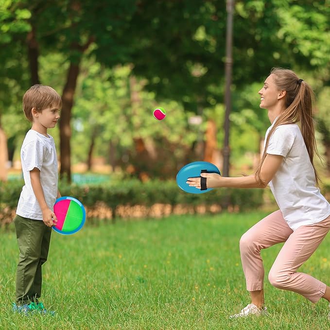 Toss and Catch Ball Set for Toddlers, Kids and Adults - 6 Pack - Kids Toys Outdoor Indoor - Sturdy & Water-Resistant, Great Game for Beach, Pool and Yard - Classic Gift for Boys Girls
