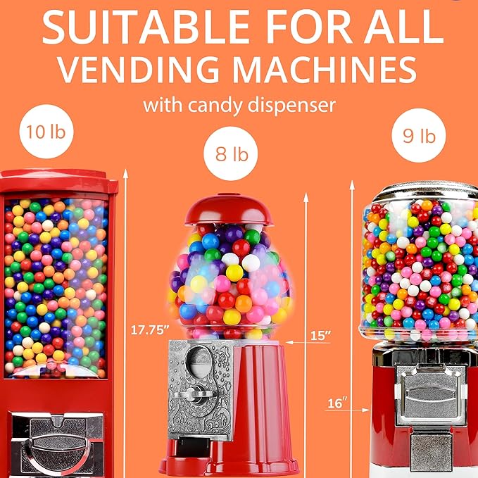 Gumballs for Gumball Machine Refills - Assorted Fruit Flavored Gum Balls - 0.5" Mini Bubble Gum - Bulk Gum Pack 1.7 LB - Chewing Gum for Kids