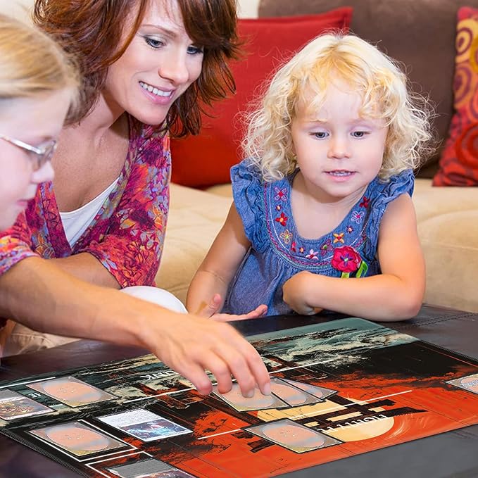 Playmat with Zones for MTG Card Game Playing, 24"x14" Commander Deck Gaming Desk Duel Mat for Beginner, Japanese Shrine Gate Torii Art