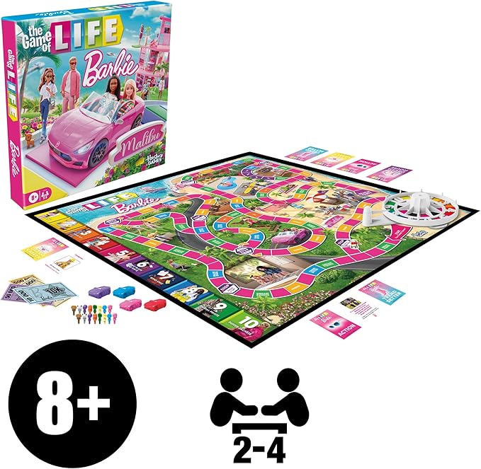 Hasbro Games The Game of Life: Barbie Edition Board Game | Ages 8+ | 2 to 4 Players | Fun Family Games for Kids and Adults | Kids Gifts (Amazon Exclusive)