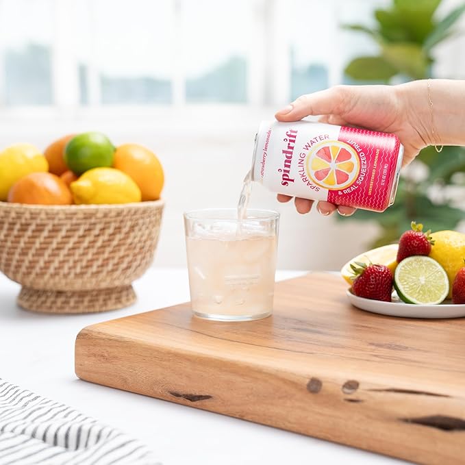 Spindrift Strawberry Lemonade Can 12 Ounce (Pack of 24)