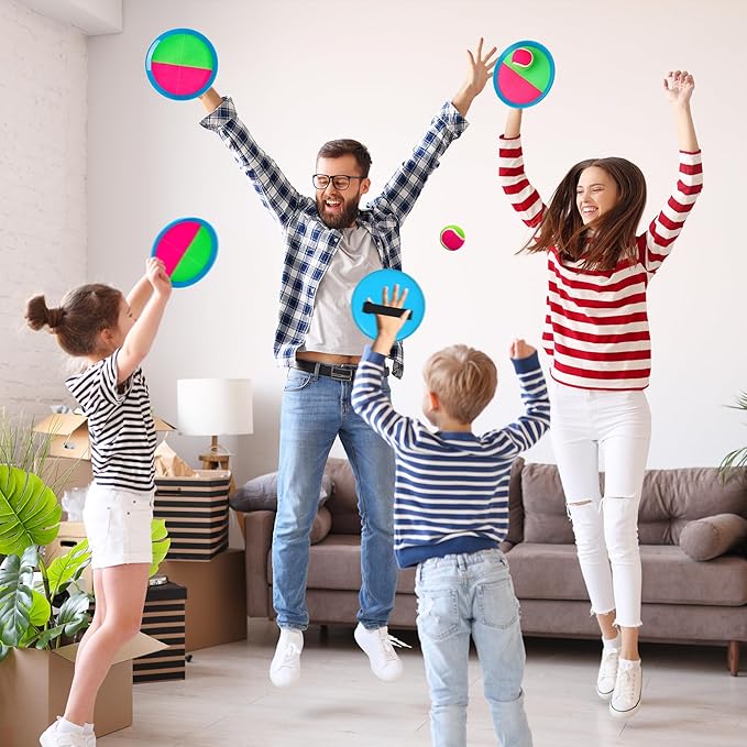 Toss and Catch Ball Set for Toddlers, Kids and Adults - 6 Pack - Kids Toys Outdoor Indoor - Sturdy & Water-Resistant, Great Game for Beach, Pool and Yard - Classic Gift for Boys Girls