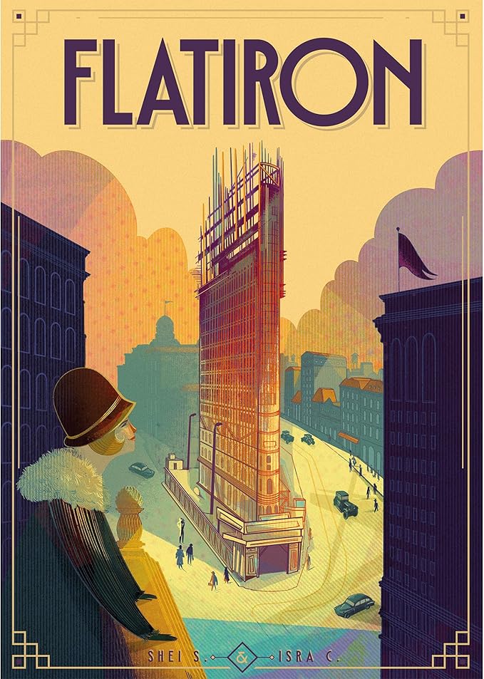 Flatiron Board Game - Build The Iconic New York Skyscraper! Architectural Strategy Game, Fun Family Game for Kids & Adults, Ages 12+, 1-2 Players, 45 Minute Playtime, Made by Ludonova