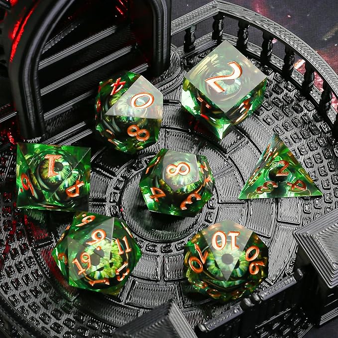 DND Dice Set, Dungeons and Dragons DND Eyeball Dice for Role Playing Table Games