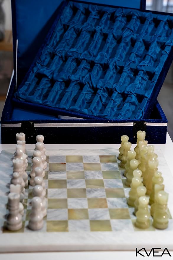 11-Inch Marble Chess Set – Handcrafted Luxury Board Game for Home & Office Décor – Unique Gift Idea for Chess Lovers – Premium Quality, Classic Design, Suitable for Decor