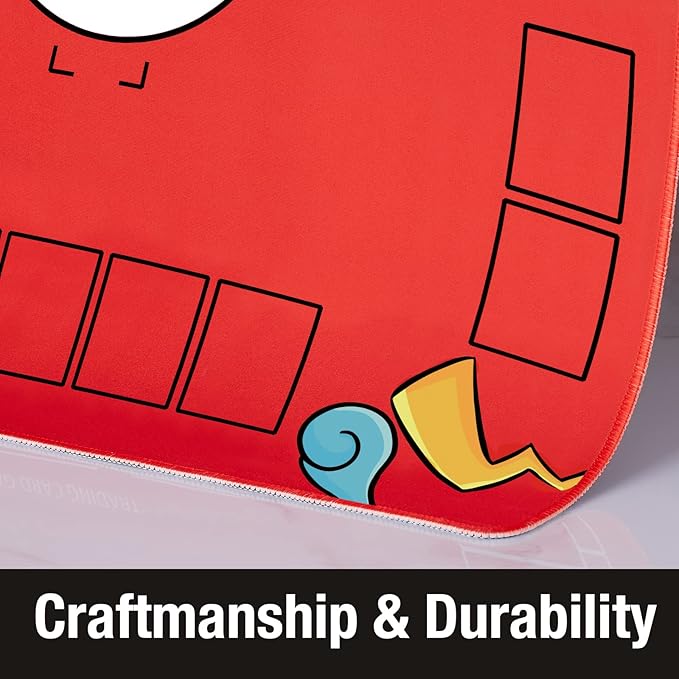 Playmat for Card Game with Tube - Stitched Play Mat for Card Gameplay with Zones, 2 Player Trainer Game Playing Mat (red)