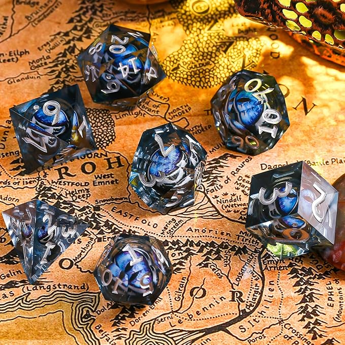 DND Dice Gift Set,Dragon Eye Dice Set,TTRPG D&D Dice Set Dungeons and Dragons Game Dice
