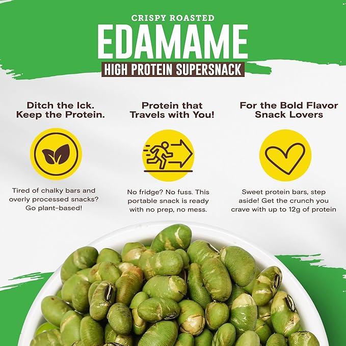 Biena Crispy Roasted Edamame Beans Snack – High Protein Low Carb Snack for Adults & Kids, 12g Protein per Serving - Made w/Avocado Oil – Vegan, Gluten-Free – 10-Pack, 1.05oz Bags, Ranch