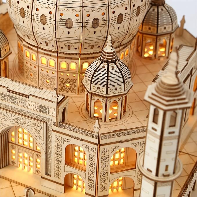 3D Wooden Puzzles Persian Love Palace Kits Includes Light Strip, Brainteaser and Puzzle for Halloween/Birthday,Gifts for Adults and Teens to Build Combination