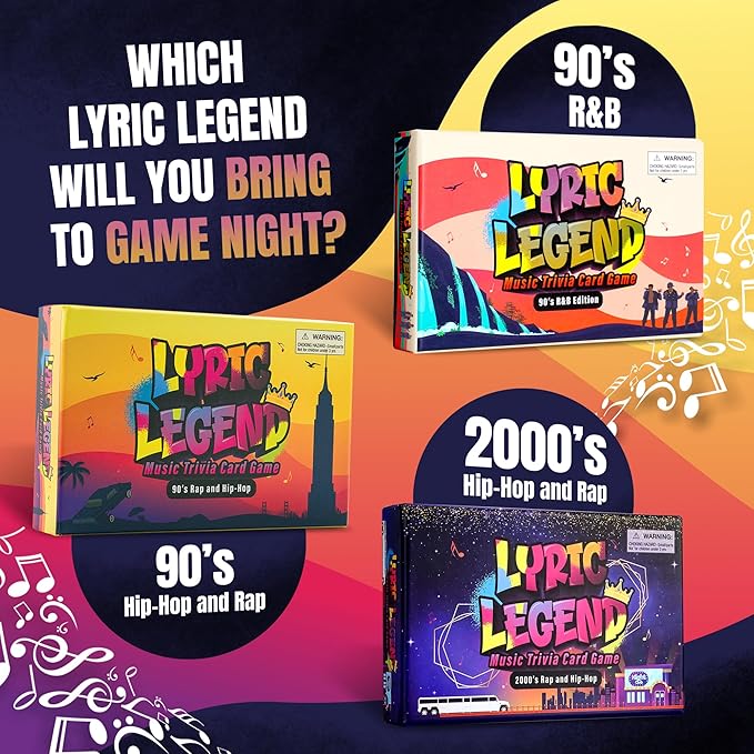 Lyric Legend 90s Hip-Hop and Rap - Music Trivia Game To Finish The Lyrics And Argue For The Correct Songs. Great For Groups, Gifts, Game Night, and Parties. Sing Along and Quiz Your Friends and Family